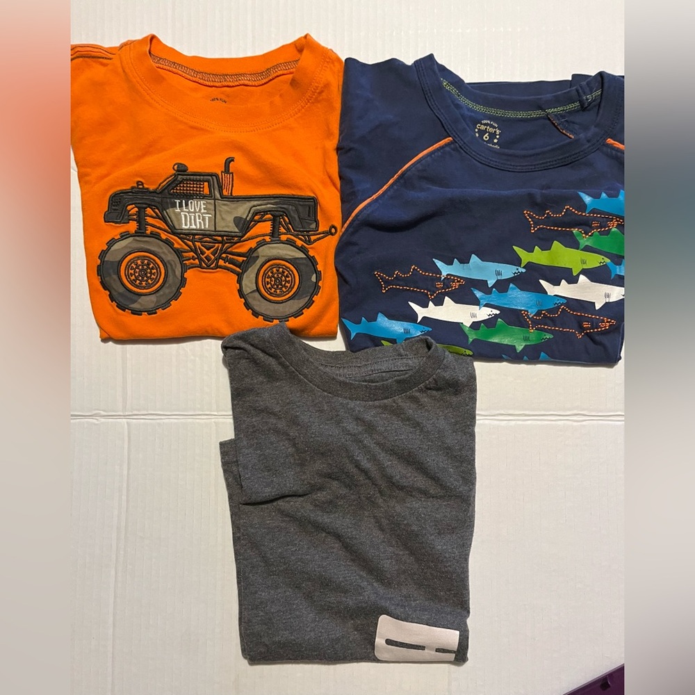 3 boys, cotton T-shirts, size 6